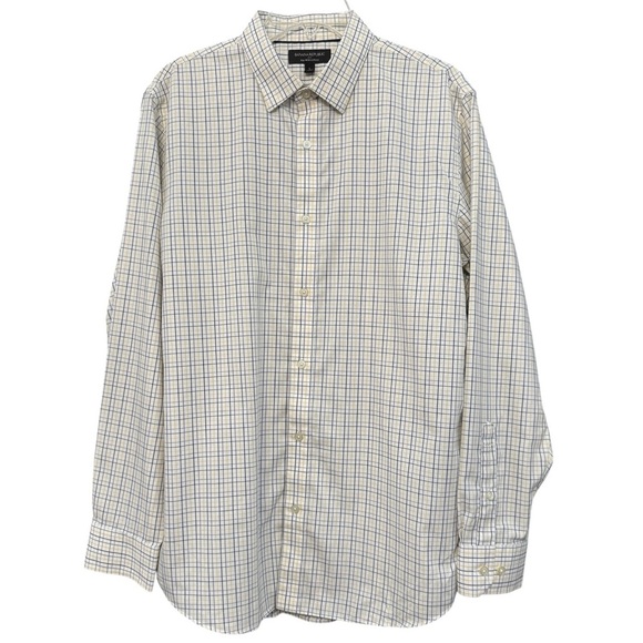 Banana Republic Other - Banana Republic Slim Fit Men’s L Yellow Blue Check Shirt